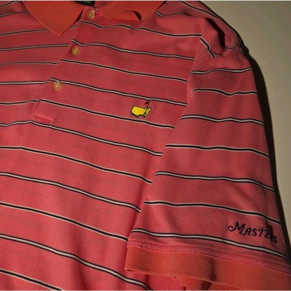 Masters Collection Polo Pima Cotton Striped Pink Sz XL